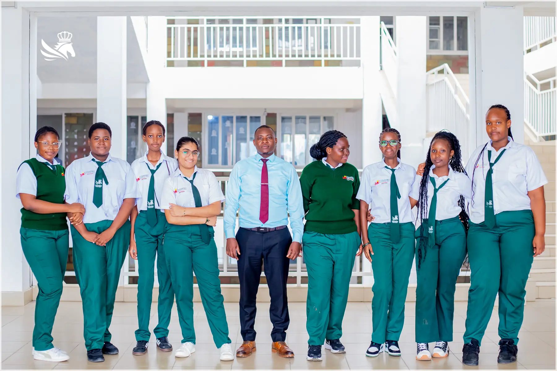 Students and staff at Cubahiro International School